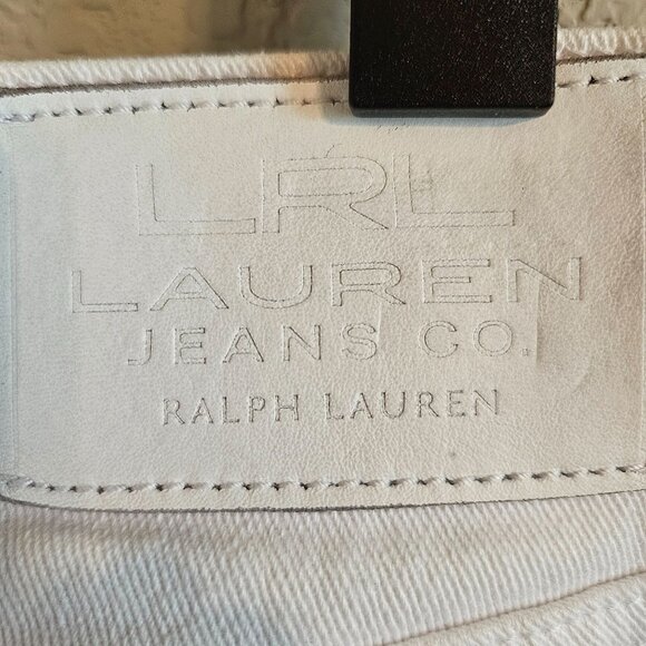 Lauren Ralph Lauren Woman Size 10 White Straight leg Denim Jeans Classic Preppy - Picture 5 of 7